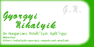 gyorgyi mihalyik business card